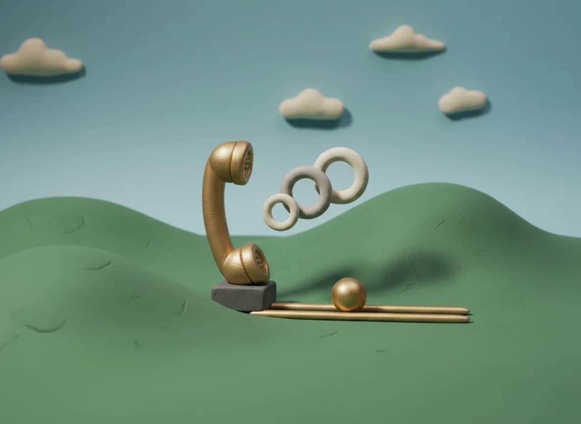 A champagne call station with a gold handset resting on a stone plinth