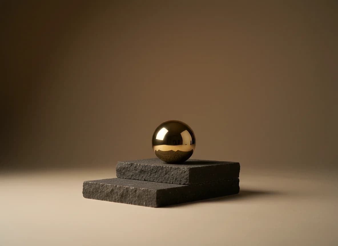Coaching: the problem, as a studio still life in brass and stone