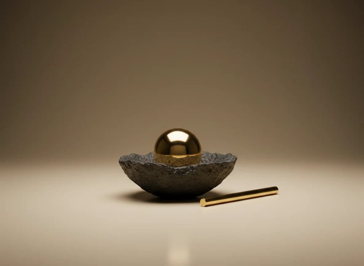 Dental & Med Spa: the problem, as a studio still life in brass and stone