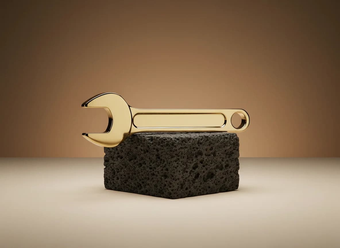 Home Services: the problem, as a studio still life in brass and stone