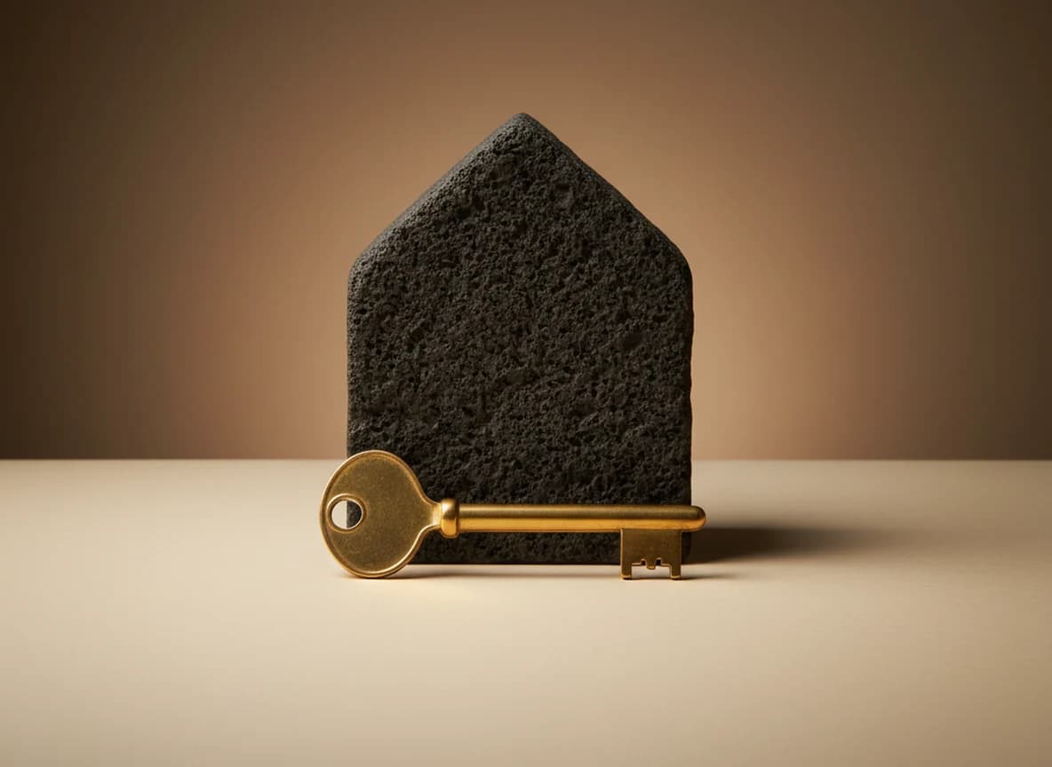 Real Estate: the problem, as a studio still life in brass and stone