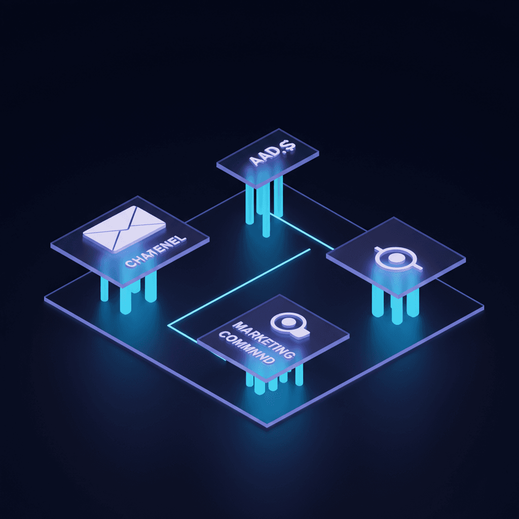 Isometric illustration of marketing strategy for Mesa Arizona businesses