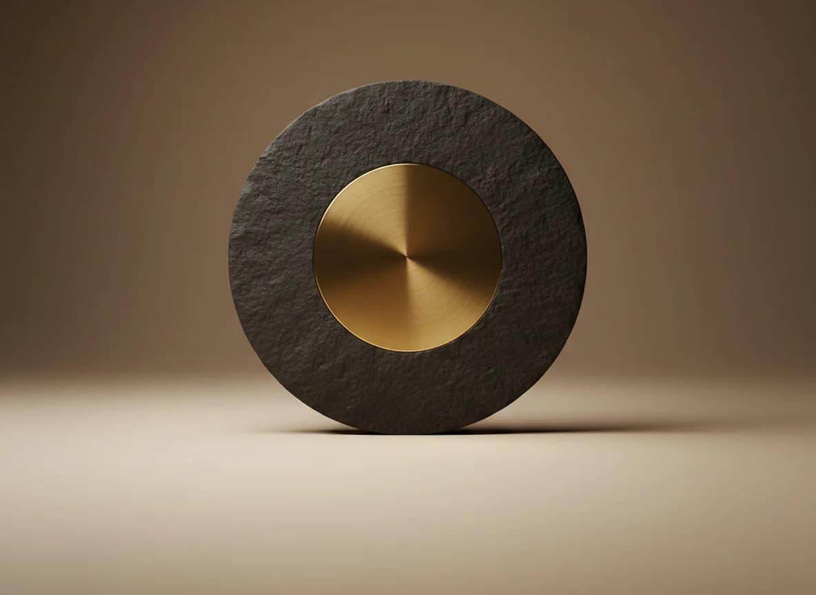 Automotive: the problem, as a studio still life in brass and stone