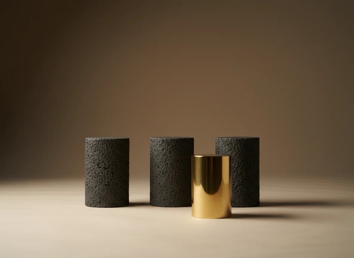 Recruiting: the problem, as a studio still life in brass and stone