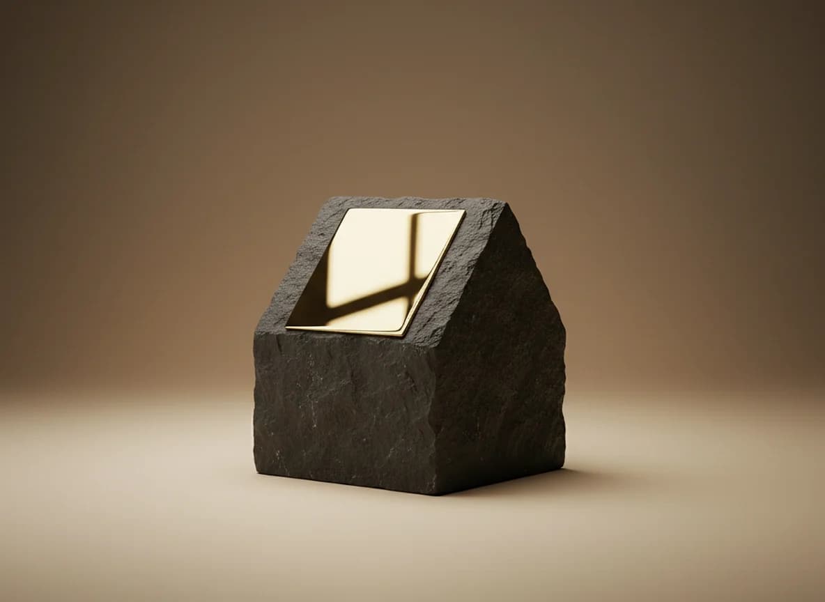 Roofing: the platform at work, as a studio still life in brass and stone