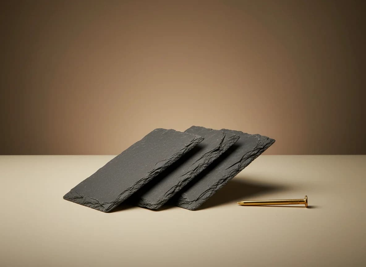 Roofing: the problem, as a studio still life in brass and stone